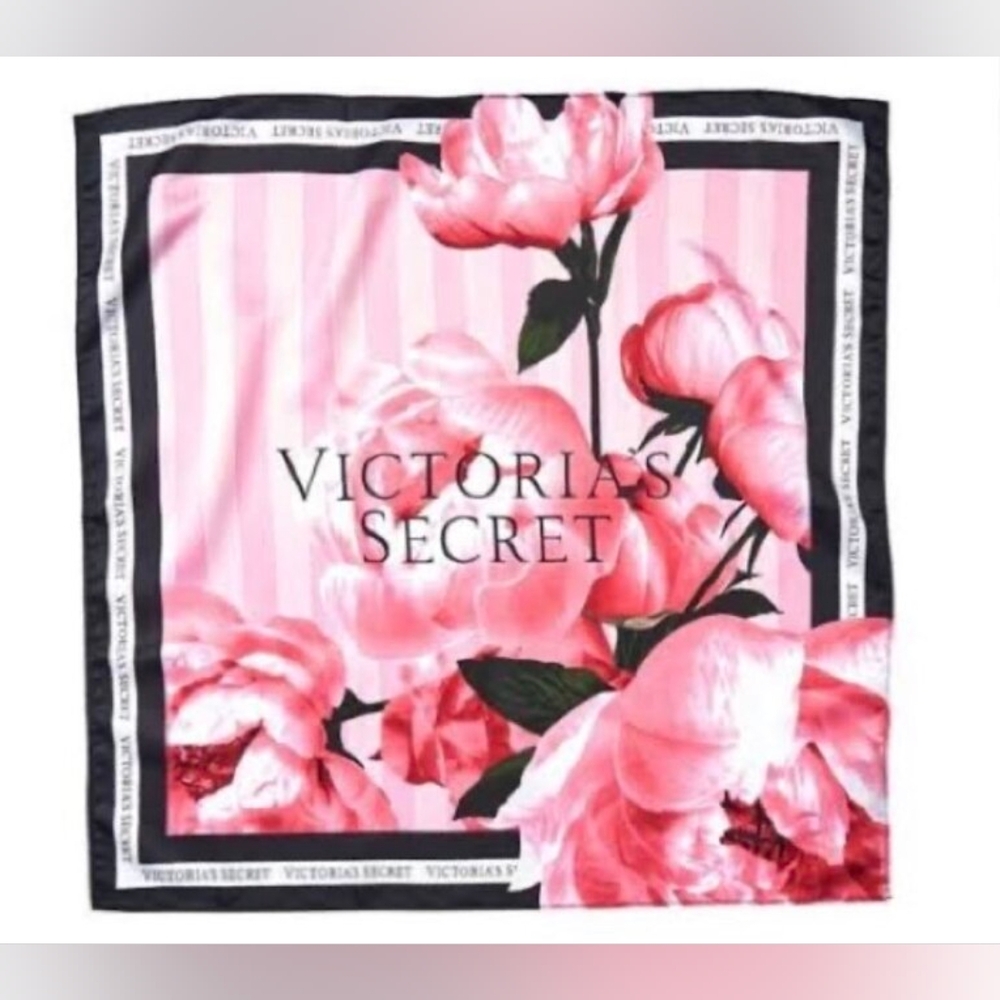 Victoria's Secret Floral Silk Classic Scarf NWT - Picture 2 of 3
